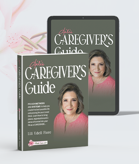 Image of Lili's Caregiver Guide mock ups paperback and tablet